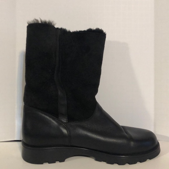La Canadienne shearling suede black boots sz 9 - Picture 3 of 7